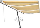 Everest Luifel handmatig uittrekbaar met LED 600x300 cm geel en wit
