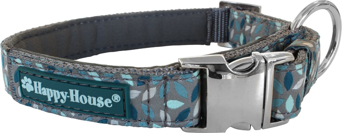 HAPPY HOUSE Flora Hondenhalsband / Halsband (6321-4) - Nylon / Neopreen - Mint (Grijs / Groen) - Nekomvang: 50 - 55 cm (GELIEVE ALVORENS BESTELLEN OPMETEN)