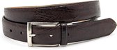 Gilmart Mooie klassieke donkerbruine heren riem - heren riem - 2.8 cm breed - Zwart - Echt Leer - Taille: 95cm - Totale lengte riem: 110cm
