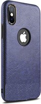 Backcase Lederen Hoesje iPhone X Blauw- Telefoonhoesje - Smartphonehoesje - Zonder Screen Protector