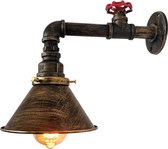 OHNO Woonaccessoires Lamp Julia - Wandlamp, Woondecoratie, Verlichting, Home Decoratie, industriele lamp, industrieel - Zwart/Goud/Rood