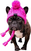 Barki Hondenmuts - Roze - Maat M - Gebreide Muts - Winddicht - Hondenkleding - Muts voor Hond - Winter Kleding Hond