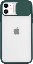 Backcase CamShield Slide Cover Camera Bescherming iPhone 12 Groen - Telefoonhoesje - Smartphonehoesje - Zonder Screen Protector