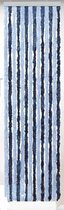Chenille gordijn 56x1,85 blauw/lichtblauw