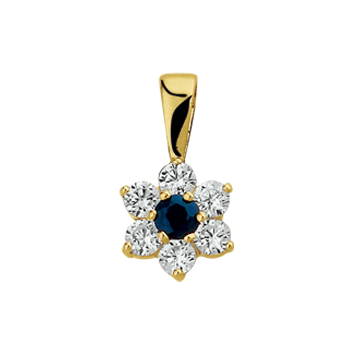 Hanger Saffier 0.14ct En Zirkonia Halo