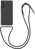 kwmobile telefoonhoesje compatibel met Samsung Galaxy S22 Plus - Hoesje met koord - Back cover in zwart / transparant