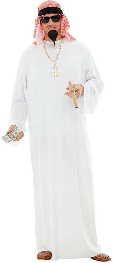 FUNIDELIA Arabisch kostuum voor mannen - Sjeik Kostuum - Maat: XL - Wit
