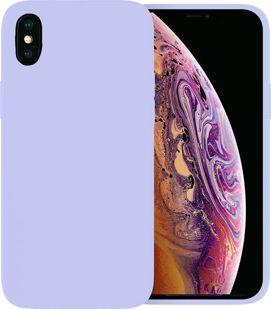 Lichtpaars Ceezs hoesje voor iPhone X/Xs, getoond op een telefoon.