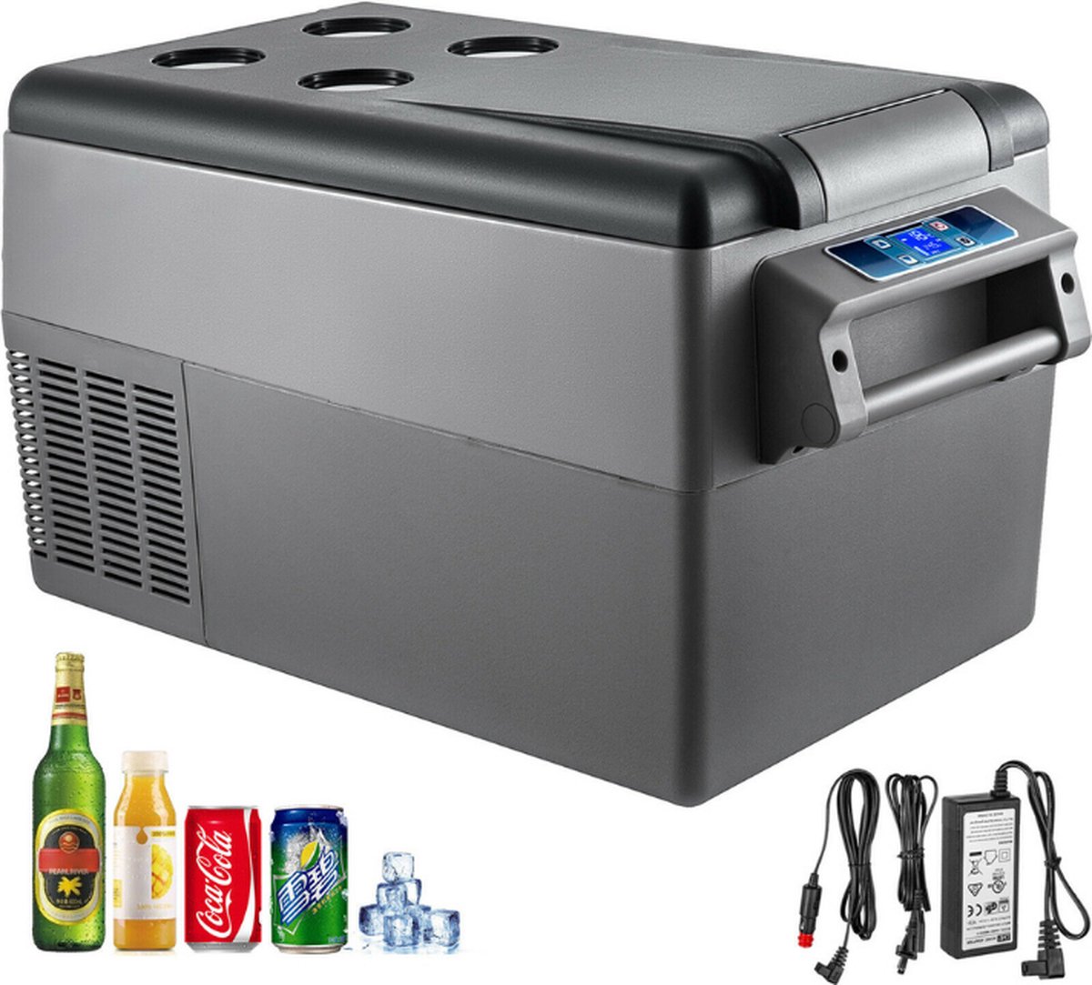 Dakta® Auto Koelkast | 35 L | LED Scherm | met Compressor | Draagbare Koelkast | Elektrische Koelbox | Zilver | ABS
