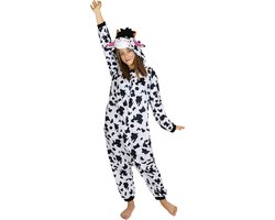 FUNIDELIA Onesie Koe - Koe Kostuum voor Vrouwen en Mannen - Maat: L/XL - Wit