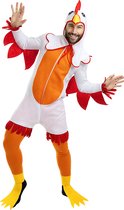 FUNIDELIA Kippen kostuum voor mannen - Kippenpak - Maat: M-L - Wit