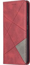 Samsung Galaxy A52 Hoesje - Mobigear - Rhombus Slim Serie - Kunstlederen Bookcase - Rood - Hoesje Geschikt Voor Samsung Galaxy A52