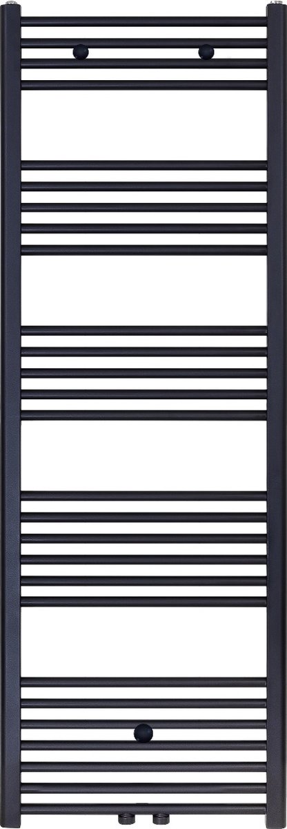 Klea Handdoekradiator Middenonderaansluiting 1800x400mm 699 Watt Geborsteld Mat Zwart