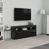 Decoways - Tv-meubel 120x30x50 cm spaanplaat hoogglans zwart