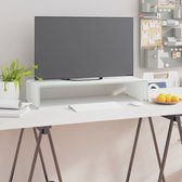 Decoways - Tv-meubel/monitorverhoger wit 70x30x13 cm glas