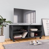 Decoways - Tv-meubel met wieltjes 90x35x35 cm spaanplaat grijs