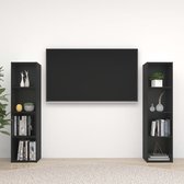 Decoways - Tv-meubelen 2 st 142,5x35x36,5 cm spaanplaat zwart