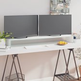 Decoways - TV-meubel/monitorverhoger wit 120x30x13cm glas