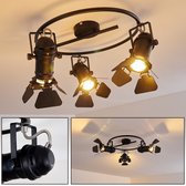 Belanian - 3-delige Ronde Plafondlamp - Muurlamp - Plafondlamp zwart industrieel - LED lamp - Vintage lamp - Metalen Hanglamp - Zwart - Geweldig design - sfeerlamp