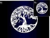 Celtic Tree - Set Placemats en Onderzetters -  Levensboom - Zwart - Blauw - Wit - Pagan - Heidens - Keltisch - Magisch - Tafel - Tafeldecoratie - Eten - Placemat - Onderzetter