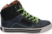 Braqeez Dylan Day Jongens Hoge Sneakers - Blauw/Groen - Leer - Veters