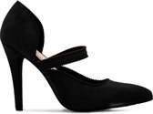 Andres Machado Suede look Mary Jane pumps, Zwart