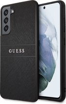 Guess Saffiano PU leren Backcase Samsung Galaxy S21 FE - Zwart