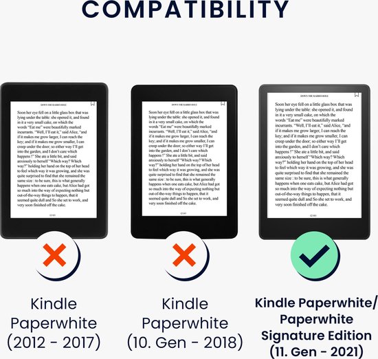 kwmobile hoes geschikt voor Amazon Kindle Paperwhite 11. Generation 2021 - E-reader beschermhoes in zwart / lichtgrijs - Brushed Hart design van kwmobile — afbeelding 3