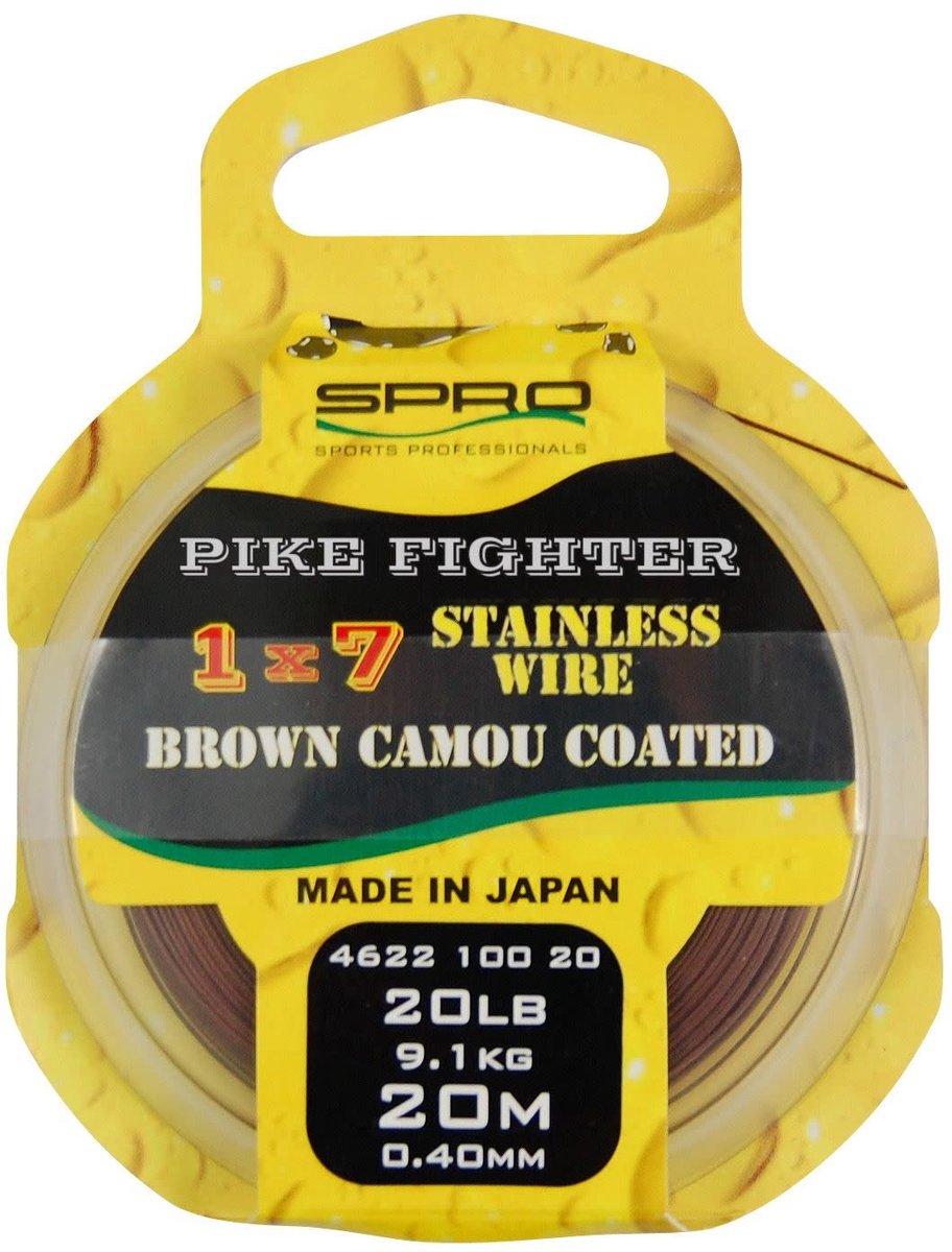 Spro 1x7 Brown Coated Wire - Onderlijnmateriaal - 20m - 20lb - Bruin