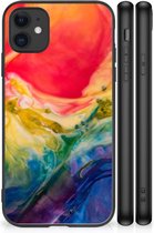 TPU Bumper iPhone 11 GSM Hoesje met Zwarte rand Watercolor Dark