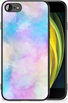 Silicone Back Case iPhone 7/8/SE 2020/2022 Telefoon Hoesje met Zwarte rand Watercolor Light