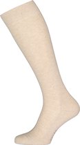 FALKE Family dames kniekousen - katoen - beige (sand melange) - Maat: 39-42