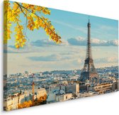 Schilderij - Prachtig Uitzicht over Parijs, Premium Print