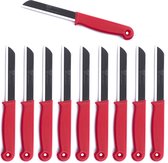 Solingen Kartelmes - Tomatenmes met Kartel - RVS - 18,5 cm met "Blade Cover" - Rood - 10 stuks