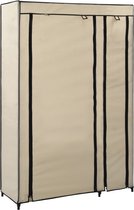 Decoways - Kledingkast opvouwbaar 110x45x175 cm stof crème