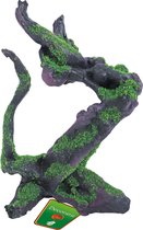 Boon aqua deco ornament polyresin wortelhout bruin met mos, 23 cm.