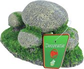 Boon aqua deco ornament polyresin keien met mos, 13x8x7 cm.