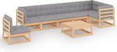 Decoways - 8-delige Loungeset met kussens massief grenenhout