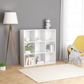 Decoways - Boekenkast 98x30x98 cm spaanplaat hoogglans wit