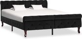 Decoways - Bedframe fluweel zwart 140x200 cm