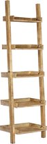Decoways - Ladderkast 75x37x205 cm massief mangohout bruin