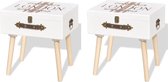 Decoways - Nachtkastjes 2 st 40x30x41,5 cm wit