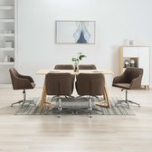 Decoways - Eetkamerstoelen draaibaar 6 stuks stof bruin