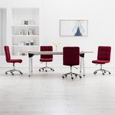 Decoways - Eetkamerstoelen 4 st stof wijnrood