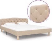 Decoways - Bedframe stof beige 140x200 cm