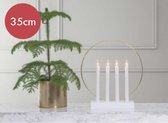LED kandelaar "Glossy Wit" -35cm -lichtkleur: Warm Wit -met stekker -Kerstdecoratie