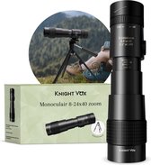 Knight Vox 8-24x40mm Monoculair - Monokijker - Verrekijker - Spottingscope - Incl. Statief en Draagtas - Compact - Zwart