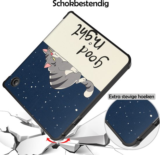 Hoesje Geschikt voor Kobo Sage Hoes Bescherm Hoesje Case Sleep Cover Trifold - Hoes Geschikt voor Kobo Sage Hoesje - Kat van Hoesje  — afbeelding 4