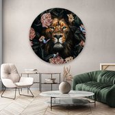 Muurcirkel Jungle Lion Round - Plexiglas - ⌀80 - Meerdere Afmetingen & Prijzen