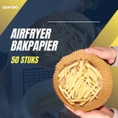 Gentro | Airfryer Bakpapier | Airfryer Wegwerpbakjes | Perkamentpapier | Non-Stick | Antiaanbaklaag | 50 stuks | Bruin | Papier | 16 CM